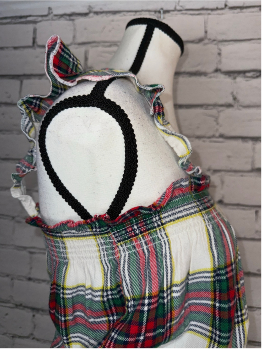 Women's Aerie Flannel Romper size Medium Red White Plaid Flannel Sleep Fall NWT - Picture 10 of 14